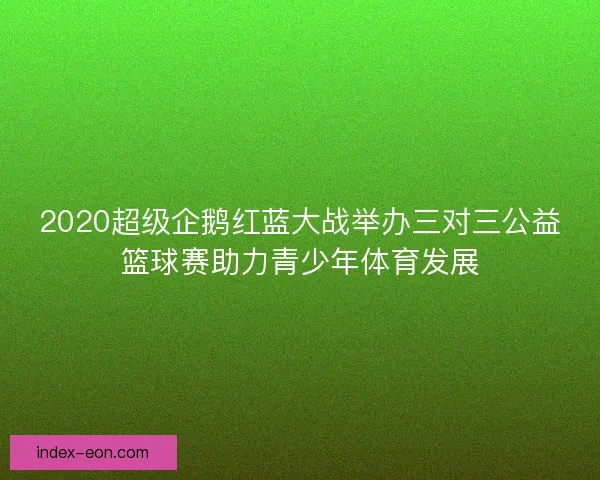 2020超级企鹅红蓝大战举办三对三公益篮球赛助力青少年体育发展
