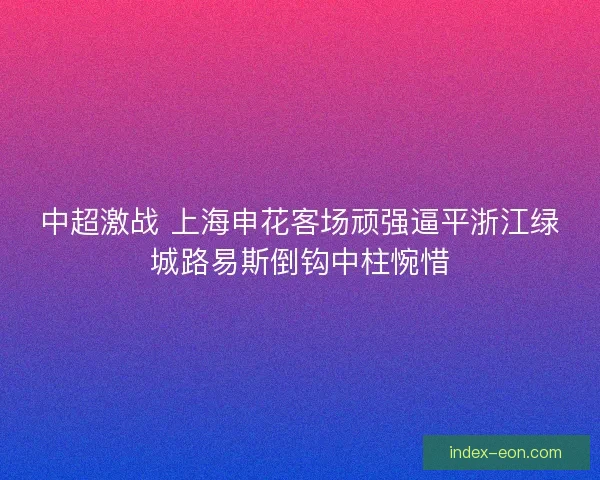 中超激战 上海申花客场顽强逼平浙江绿城路易斯倒钩中柱惋惜
