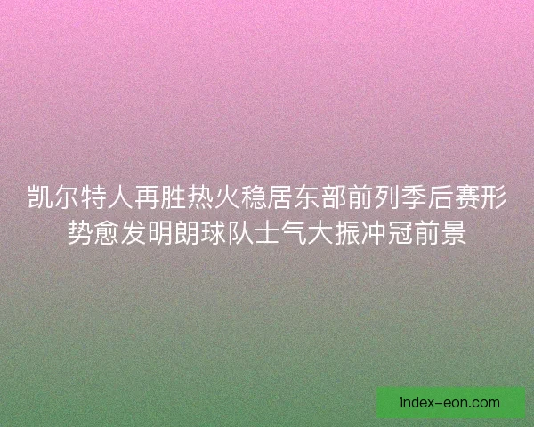 凯尔特人再胜热火稳居东部前列季后赛形势愈发明朗球队士气大振冲冠前景
