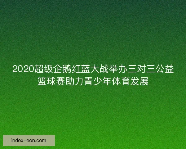 2020超级企鹅红蓝大战举办三对三公益篮球赛助力青少年体育发展