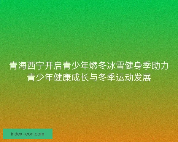 青海西宁开启青少年燃冬冰雪健身季助力青少年健康成长与冬季运动发展