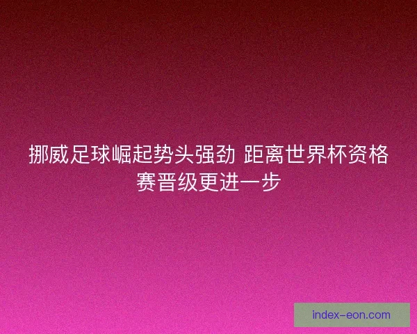 挪威足球崛起势头强劲 距离世界杯资格赛晋级更进一步